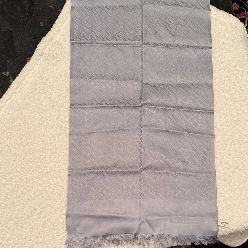 Christian Dior Silk Gray Scarf